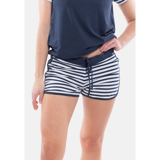 Mey Schlafhose Cyra (1-tlg) Schlafanzug Hose - Shorts mit bequemem Schnitt, Bund mit Bindeband blau XL
