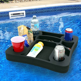 Polar Whale Schwimmender Getränkehalter Erfrischungstisch Tablett für Pool Strand Party Float Lounge Langlebiger Schaumstoff 17,5 Zoll große 10 Fächer UV-beständig