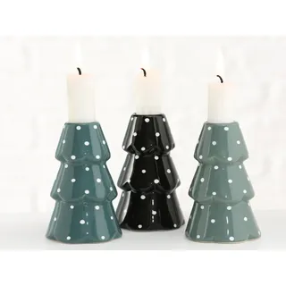 Keramik-Kerzenhalter - Weihnachtsbaum (Muster zur Auswahl)