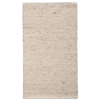 Allgäuer Teppichmanufaktur Webteppich Laax Uni 130 x 200 cm Mischgewebe Beige Creme