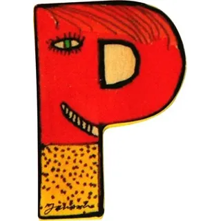 Janosch Holz Buchstaben 6cm (Buchstabe P)