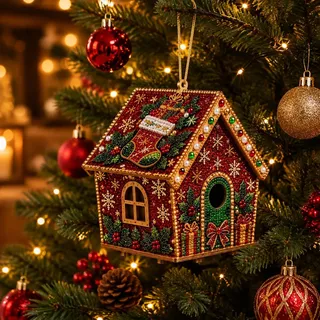 Diamond Painting Weihnachten,3D Holz Weihnachtsdorf Weihnachtshaus | Diamond Painting Erwachsene,DIY Diamant Painting Weihnachtsstadt Weihnachtsbaumschmuck,Malen nach Zahlen Geschenk
