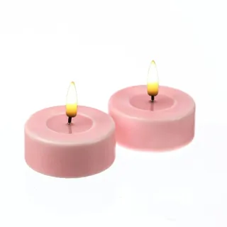 Deluxe Homeart LED Maxi Teelichter Mia Deluxe Homeart flackernd Echtwachs D: 6,1cm rosa 2St.
