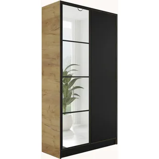 kier furniture Drehtürenschrank Eden 105 x 205 x 39 cm Hellbraun/Schwarz