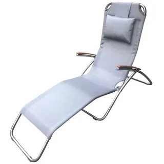 LECO Elegance Sonnenliege 177 x 65 x 109 cm Silbergrau