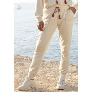 Sweatpants VIVANCE "-Relaxhose" Gr. 40/42, N-Gr, beige (creme) Damen Hosen Relaxhosen mit aufgesetzten Taschen, Loungeanzug