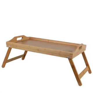 Bambou&Co Laptop Tablett Bambus Betttablett Serviertablett Laptopablage Frühstückstablett, (Größe: L53 x B33 x H23 cm, 1-tlg), mit ausklapbaren Füßen