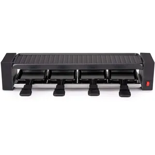 Alpina Raclette Grill und Raclette Set 800W 4 Raclettepfännchen schwarz