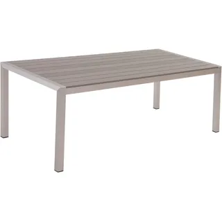 Beliani Vernio Gartentisch 180 x 90 x 76 cm Grau/Silber