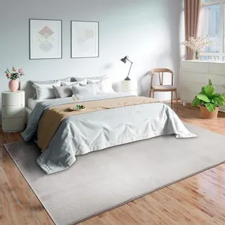 Teppich Wohnzimmer Schlafzimmer Weich Anti-Rutsch 240 x 340 cm Sandfarben