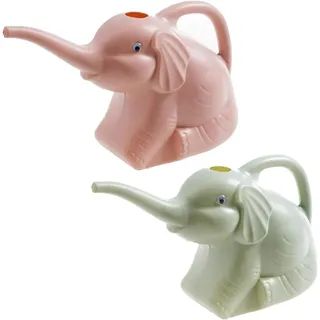 Yeehliny Blumengießkanne, Elefant Design GießKanne, 2 Liter Gießkanne, Gartengießkanne, Kleine Gießkanne aus Kunststoff,für Innen und Außen, Haus, Garten, Blumen, Zimmerpflanzen, Bewässerung (2PCS-E)