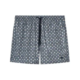Emporio Armani für Herren. EM000583_AF20439 Kurze Badehose mit gemischten Marine-Prints (L), Strandbekleidung, Polyester