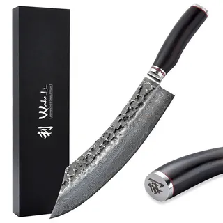 Wakoli EBO Damastmesser Blockmesser 25 cm Schwarz