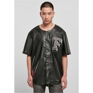Fubu Langarmhemd Fubu Herren College Leather Baseball Jersey (1-tlg) schwarz XS