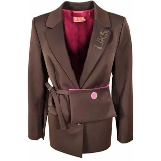 LIKS. Munich Blazer mit Taschengürtel mit Applikation am Kragen aus Polyester - Viscose - Mischung - YunaC kastanienbraun 42