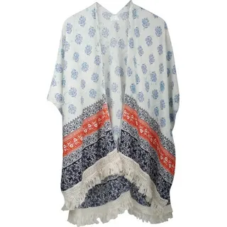 Capelli New York Kimono Damen Poncho weiß