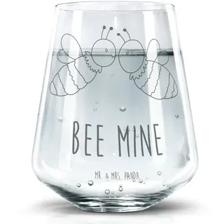 Mr. & Mrs. Panda Glas Biene Liebe - Transparent - Geschenk, Spülmaschinenfeste Trinkglser, Premium Glas, Hochwertige Gravur
