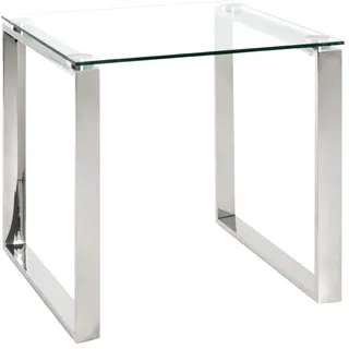 Haku-Möbel HAKU Möbel Beistelltisch rechteckig Glas silber 55,0 x 55,0 x 55,0 cm, 1 St.