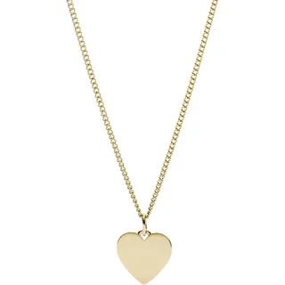 Fossil Damen goldfarbenes Edelstahlcollier mit herzförmigem Anhänger mit Karabinerverschluss