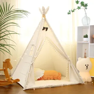 LIONHERZ® DAS ORIGINAL Tipi Zelt Kinder 100% Baumwolle | Kinderzelt Indoor