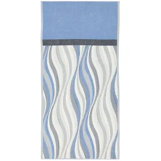 Feiler Handtücher Wave blue Handtuch 50x100 cm | hellblau-grau - blau