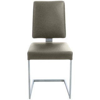 K+W Komfort & Wohnen Freischwinger, Leder Longlife BRONCO, stabiles Hochkantgestell, in Leder oder Microfaser beige