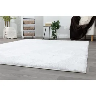 Steffensmeier Hochflor-Teppich Kimo, Rechteckig, Shaggy, Langflor, Kunstfell weiß 120 cm x 170 cm