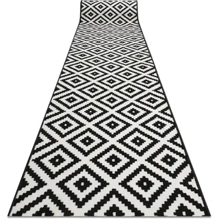 RugsX Morad Teppichläufer 80 x 460 cm Schwarz/Weiß