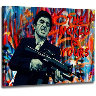 Wandbild Leinwandbild Gangster Pop Art Kunstdruck XXL Wanddeko Größe 120x80x2cm
