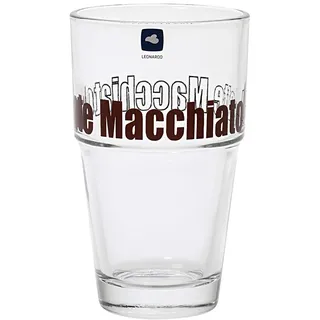 LEONARDO HOME Solo Latte-Macchiato Glas, Glas-Becher mit Aufdruck, spülmaschinengeeignete Kaffee-Gläser, 6er Set, 410 ml, 043399