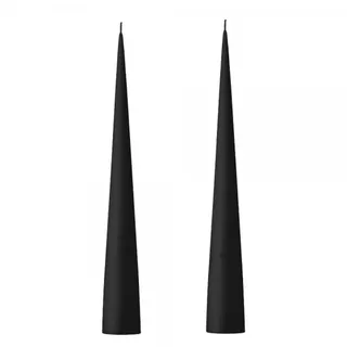 ester & erik Cone Candles I Box I 37cm I 2pcs. |95 Velvet matt Black
