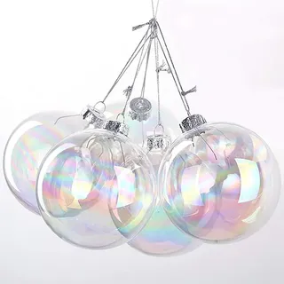 10 X Transparente Weihnachtskugeln, Bunte Befüllbare Christbaumkugeln, Für Weihnachtsfeiern, Geburtstage, Hochzeiten, 8 Cm