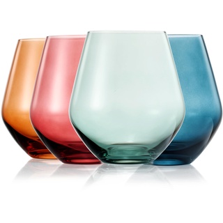 Farbiges Pastell-Weinglas-Set, große 473 ml Gläser, einzigartiger italienischer Stil, hoher Stiellos für Weiß- und Rotwein, Geschenk zum Muttertag, farbiger Becher, schöne Glaswaren (ohne Stiel)