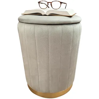 Relaxdays Hocker Samt 32 x 42 x 32 cm Gold/Grau