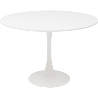 Kare Design Tisch Schickeria, Weiß, 110cm Durchmesser, Platz für 4-6 Personen, moderner runder Esszimmertisch, Tischmöbel für Wohnzimmer, 74x110x110cm (H/B/T)