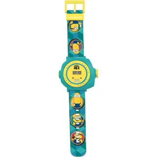 Lexibook, Minions, Projektionsuhr, blau/gelb, DMW050DESLXB | Digital, 20 Projektionen, verstellbares Armband, drehbarer Objektivring, Batterie, blau/gelb