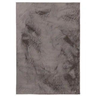 benuta Basic Kunstfaser Fellteppich Furry - Grau 60x120 cm - Weicher Wohnzimmerteppich - Anti-Rutsch-Rückseite - Waschbar - Für Fußbodenheizung geeignet