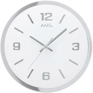 AMS Wanduhr W9322 4,0 cm silber/transparent
