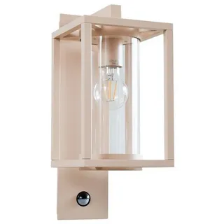 LUCANDE Außenwandleuchte Aluminium 22,5 cm x 16 cm x 38 cm mit Bewegungsmelder creme