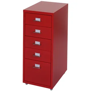 Mendler Boston Rollcontainer 69x28x41 cm rot
