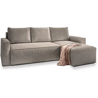 masseno Eckcouch Polyester 3-Sitzer Beige