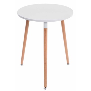 CLP Retro-Design Küchentisch AMALIE mit 3 Holzbeinen I hochwertige Materialen I rund Ø 60 cm I Tischhöhe 75 cm