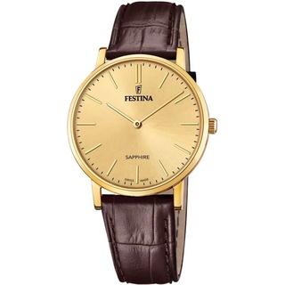 Festina Quarzuhr Festina Swiss Made, F20016/2, Armbanduhr, Herrenuhr, Saphirglas, Swiss Made braun