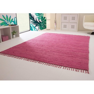 Steffensmeier Handwebteppich Indira in Beere - Handweb Teppich aus 100% Baumwolle Fleckerl, Größe: 160x230 cm