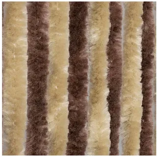 Moritz Türvorhang Flauschvorhang 90 x 220 cm braun beige (1 St), Hakenaufhängung, Chenille Vorhänge Camping Türvorhang Wohnwagen Wohnmobil Zubehör