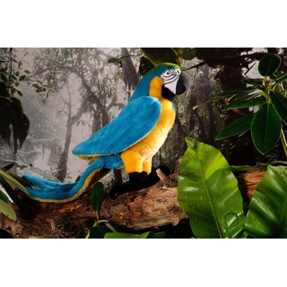 Kösen Kuscheltier (Papagei Gelbbrustara stehend 34 cm, Plüschpapagei, Stofftier, Plüschtier, Papageie, Made in Germany)