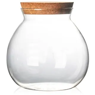 Soulnioi Hydrokultur-Pflanzen-Glasbehälter/für Wasserpflanzen oder Blumen/Mikro-Landschaft, ökologische Flasche, rund, 1 Stück