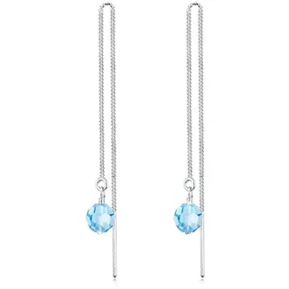 Elli Paar Ohrhänger Ohrhänger Durchzieher Glas Kristalle Hellblau 925 Sterling Silber blau