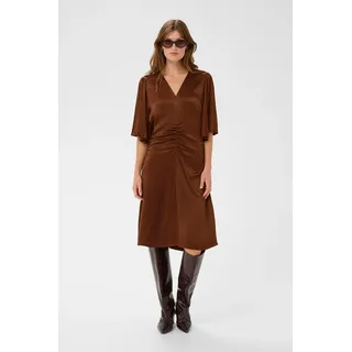 SOAKED IN LUXURY Kleid Blusenkleid Braun 34