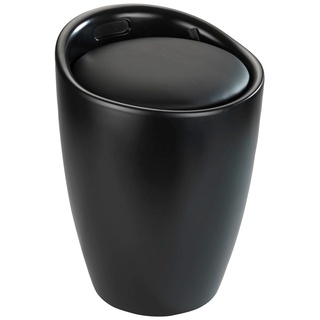 Badhocker WENKO "Candy" Hocker Gr. B/H/T: 36 cm x 50,5 cm x 36 cm, schwarz Klapphocker mit abnehmbarem Wäschesack